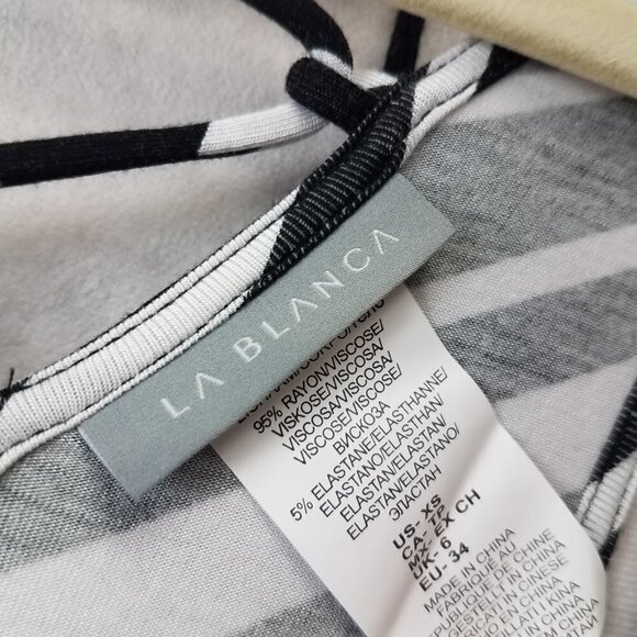 La Blanca Swimwear XS Archistripe Cover-up Maxi Dress In Black/ White Belt - Picture 4 of 8